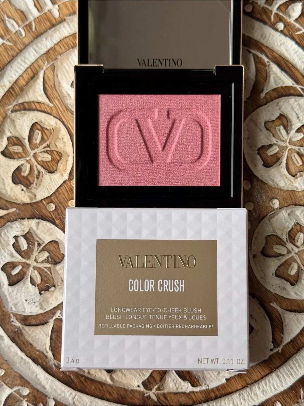 Valentino Color Crush Eye to Cheek Blush 100R Stand Out in Nude New